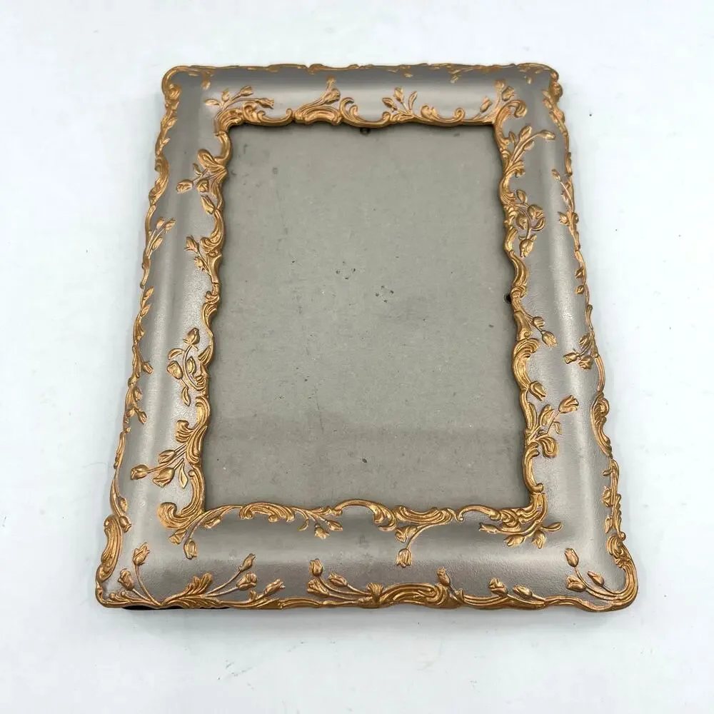 Burnes Boston Rococo Gold and Silver Metal Photo Picture Frame